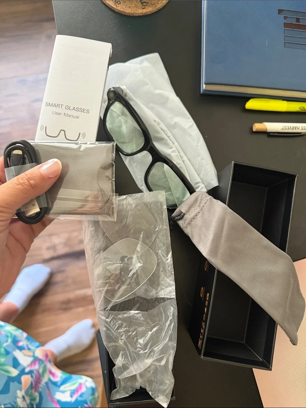 AI Smart Glasses with Camera, 4K POV Recording, Photochromic